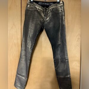 Express Women's Metallic/Black Skinny Jeans